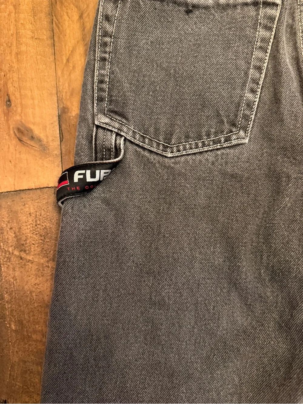 FUBU The Collection Kids Gray Carpenter Jeans Size 6 Baggy Y2K Skater Denim
